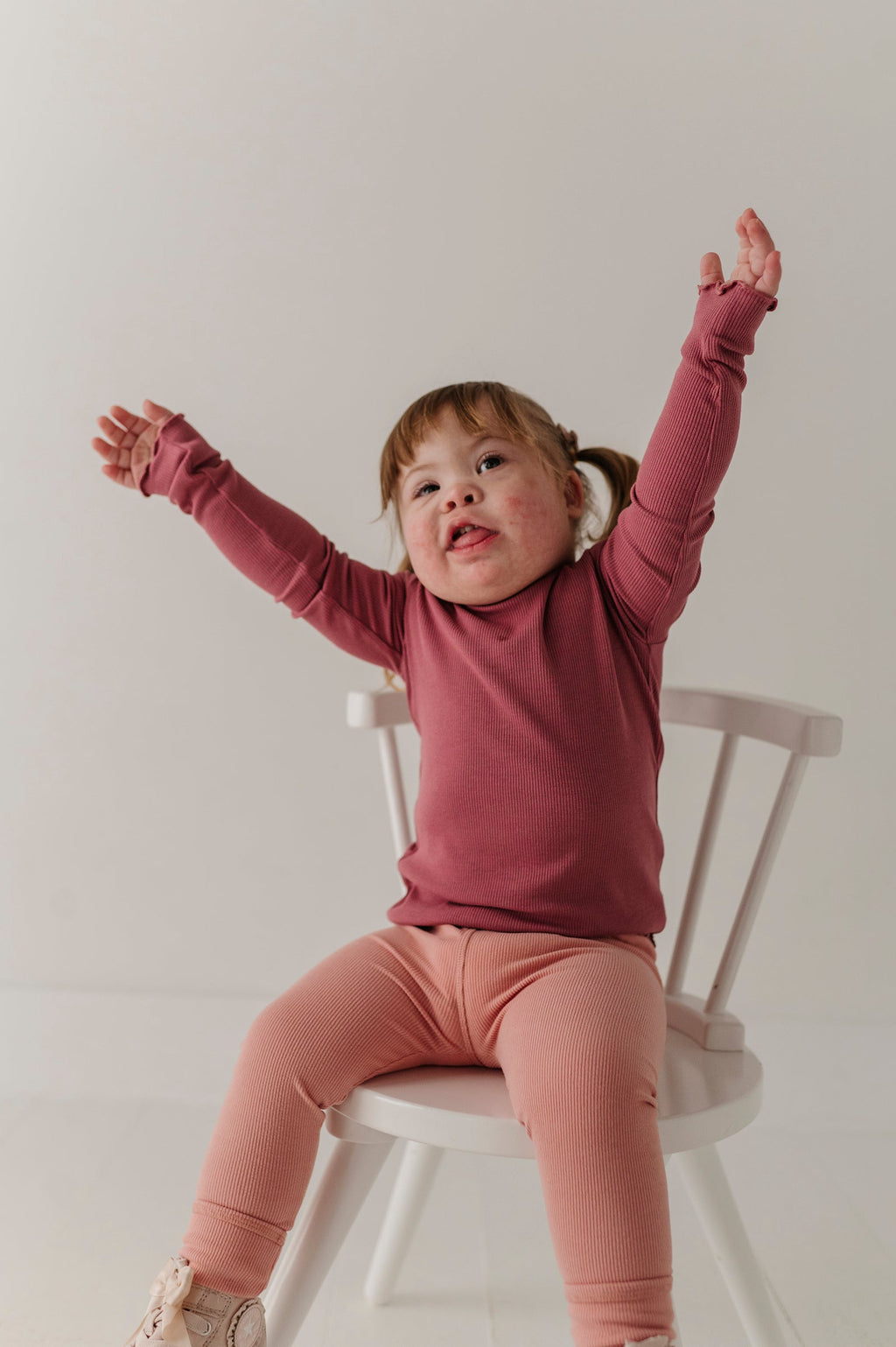 Girls Lettuce Hem Tee in Mesa Rose