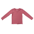 Girls Lettuce Hem Tee in Mesa Rose