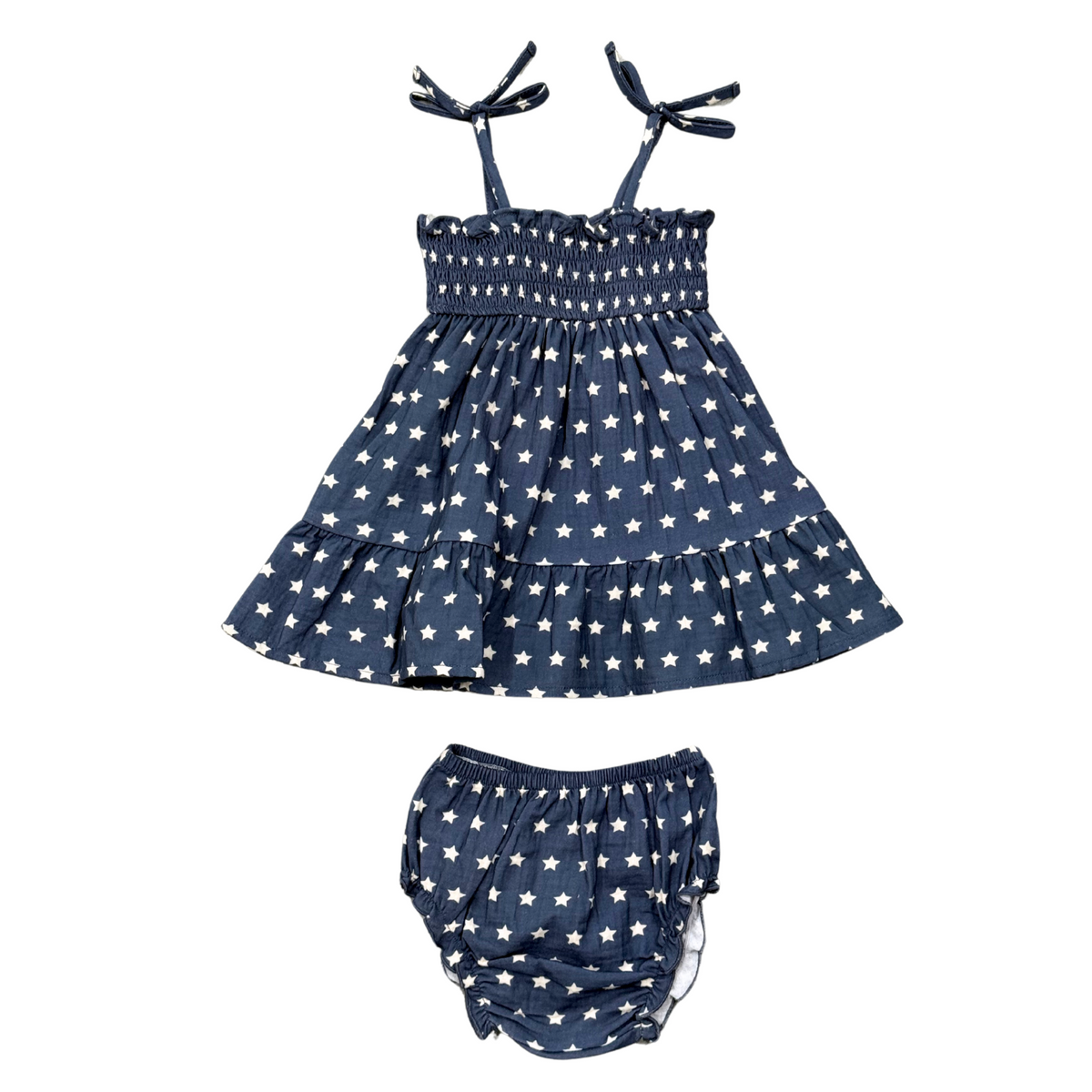 Baby Girl Tiered Mini Dress Set in American Stars