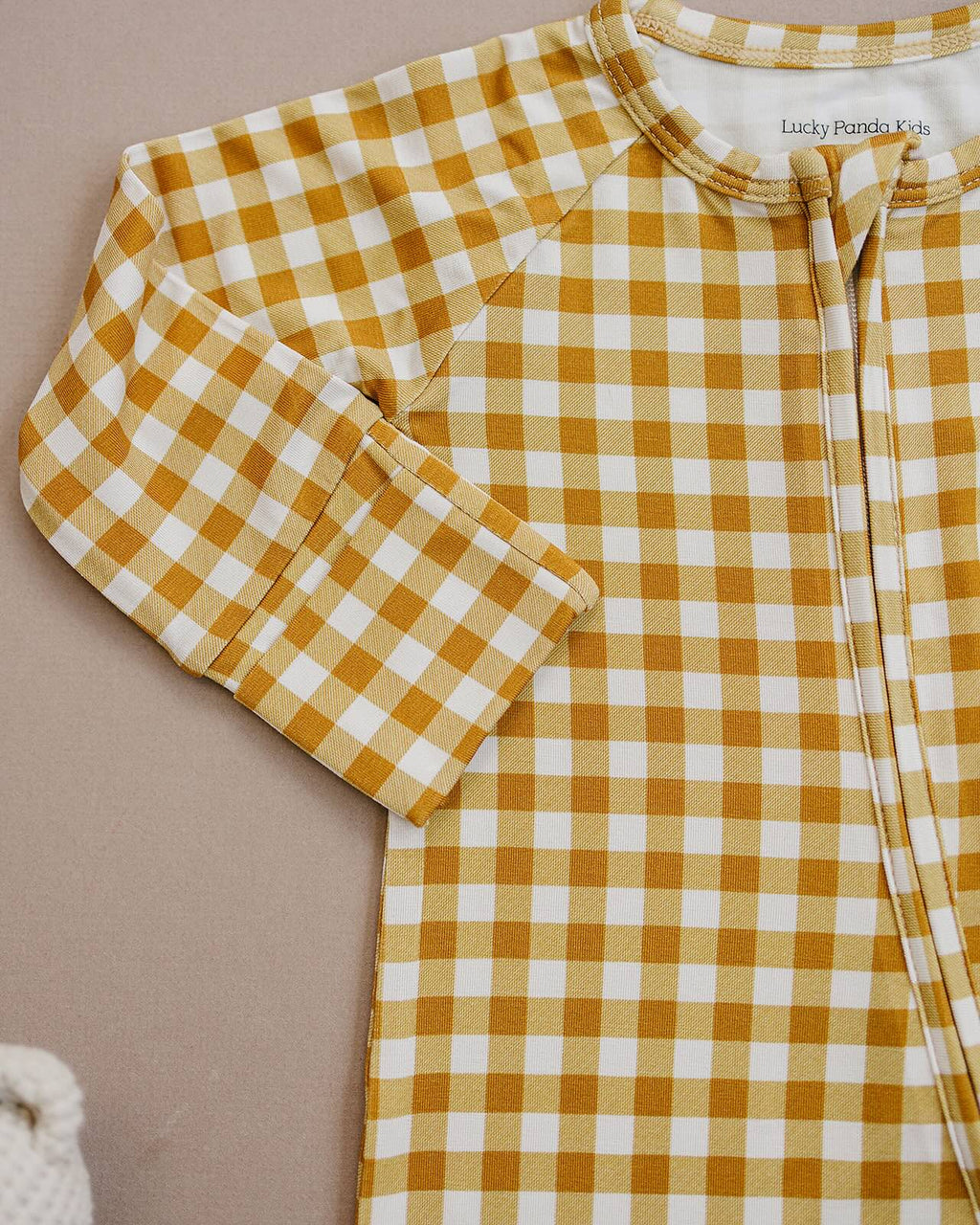 Bamboo Zip Romper | Yellow Gingham