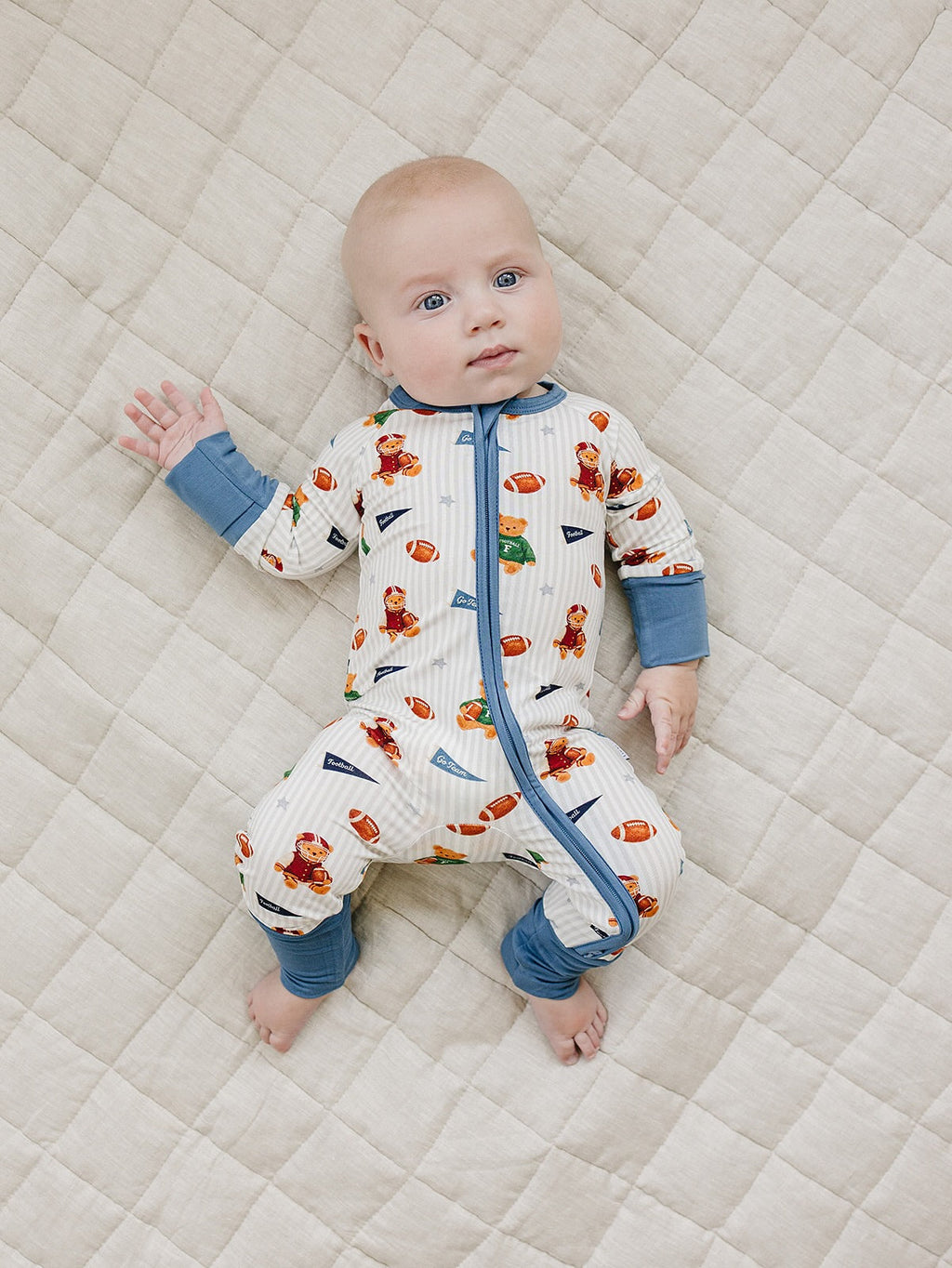 Bamboo Zip Romper | Touchdown Teddy
